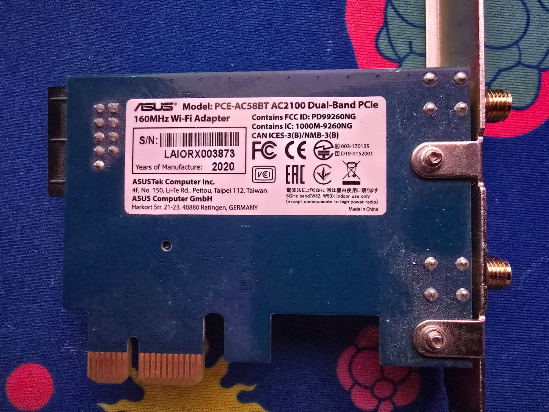 Unità & Adattatore: ASUS PCE-AC58BT WLAN PCIe WiFi 5 mit Bluetooth 5.0 – Usato da Steffisburg venduto da Denischristen01 2