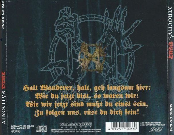 CDs: Atrocity - Blut – D'occasion à St-Cergue par VeganWarrior 1