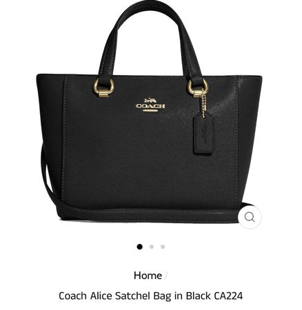 Schwarze Coach Alice Handtasche CA224, Neu