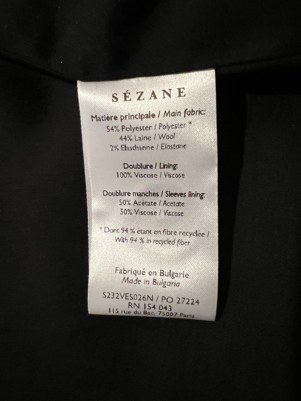 Sezane Vestes: Sezane Will jacket XS (new) – Neuf avec emballage d'origine à Birsfelden par  4