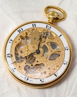 AERO Watch Neuchatel skelettierte Taschenuhr 49mm swiss NOS