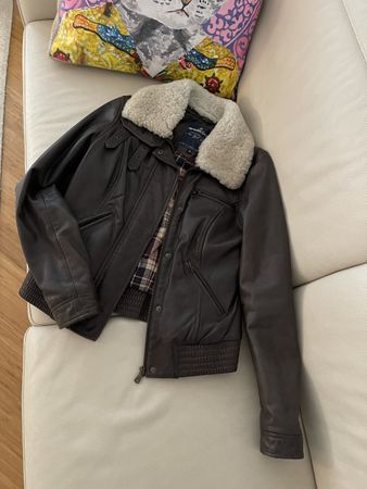 McGregor Lederjacke mit Lammfellkragen Damen Gr. 36