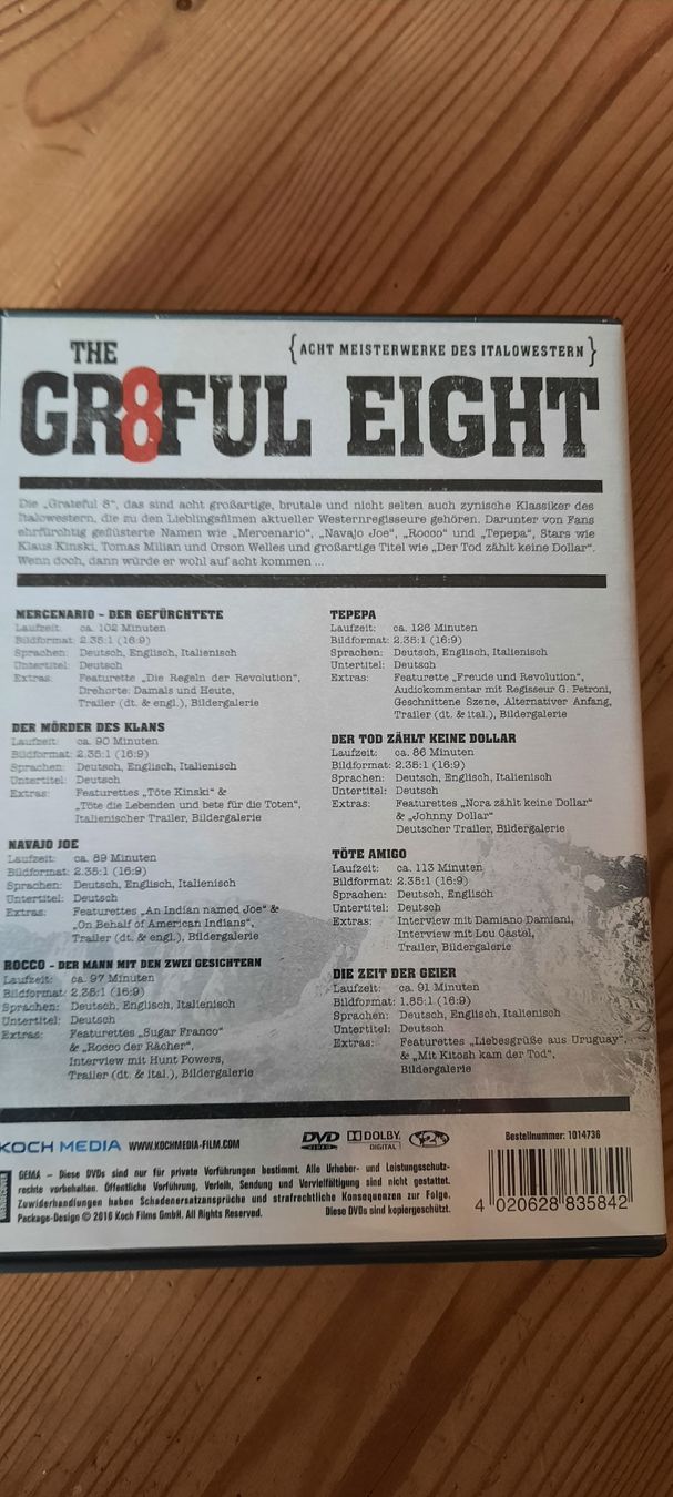 Tutti i DVDs: DVD - The Gr8ful Eight - Actionreiche Unterhaltung – Usato da Konolfingen venduto da the_5fqm 1