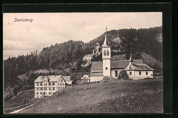 Cartoline postali: AK Seelisberg, Ortspartie mit Kirche – Usato da Berlin venduto da bartko-reher