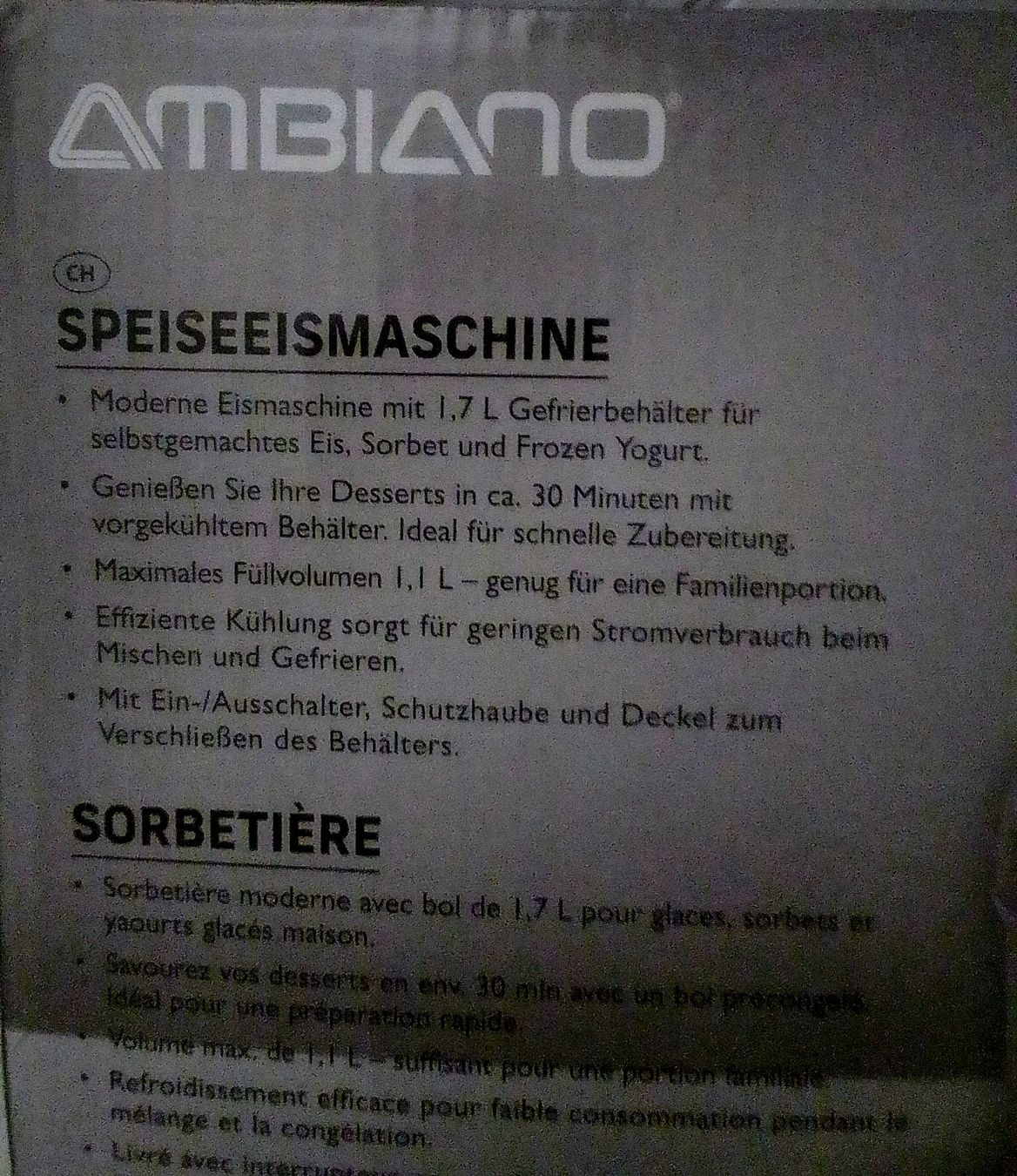 Ambiano Elettrodomestici da cucina: Speiseeismaschine – Nuovo (secondo la descrizione) da Münsingen venduto da Deb017 3