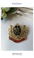 Brosche Orient Express  / Anstecknadel (Rot & Gold)