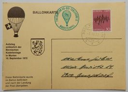 Ballonkarte Bernische Kadettentage Murten 1972