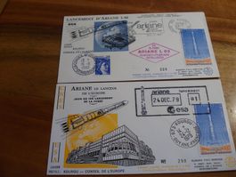 2 Sonderbriefe Frankreich, Ariane, Weltraum, 1979/1980