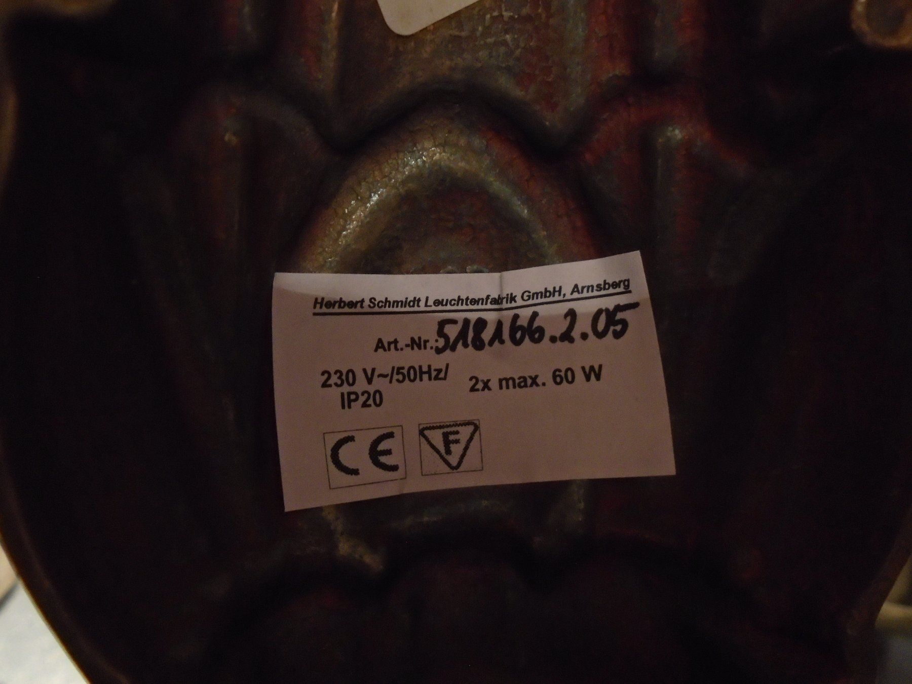 Lampade: Wandleuchte goldfarbig/bronce, 2x60 W – Usato da Zürich venduto da abraxas1291 3