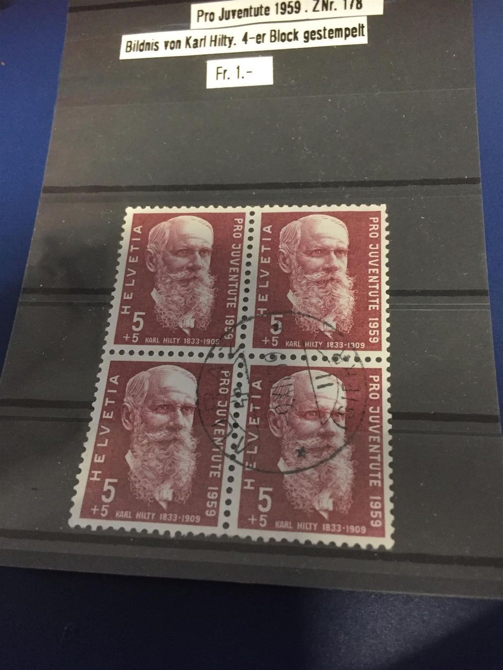 Tutti i francobolli: 1 Viererblock PJ 1959 – Usato da St. Margarethen TG venduto da SGHerbst07 1
