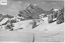Winter auf Braunwald mit Ortstock und hoher Turm