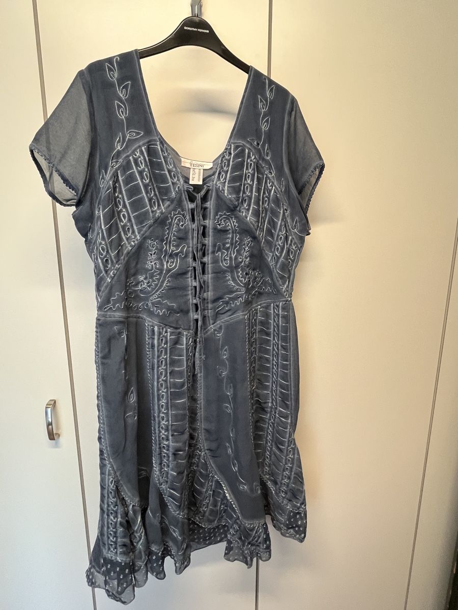 Vestiti: Kleid von Tesini, Grösse 46, blau – Nuovo (secondo la descrizione) da Stans venduto da woodpony01 1