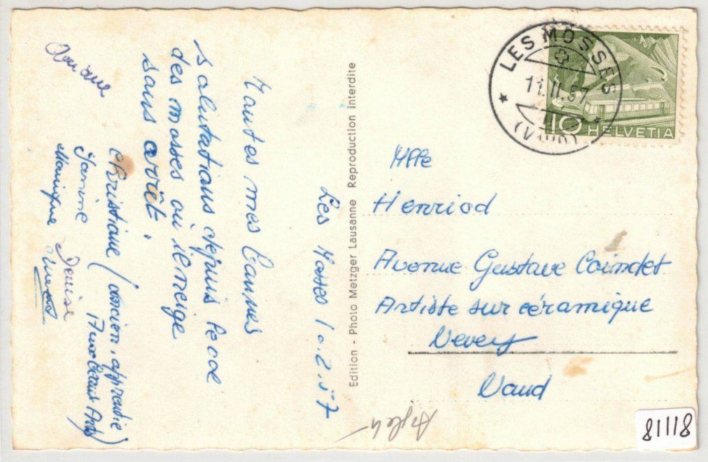 Cartes postales: Col des Mosses - Skilift mit Gros Van – D'occasion à Binningen par Mountainrider 1