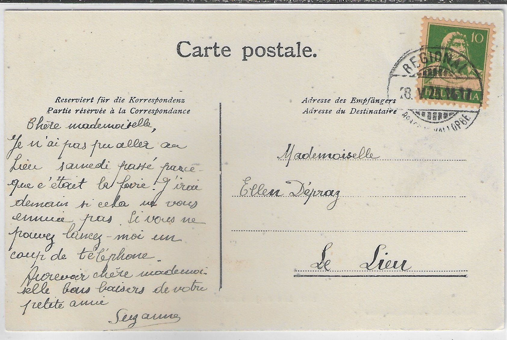 Cartoline postali: lac de Joux au Rocheray – Usato da Ettingen venduto da Kartenplanet 1