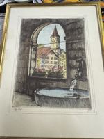 Colorierte Original Radierung von Margarete Götz (1869-1952)