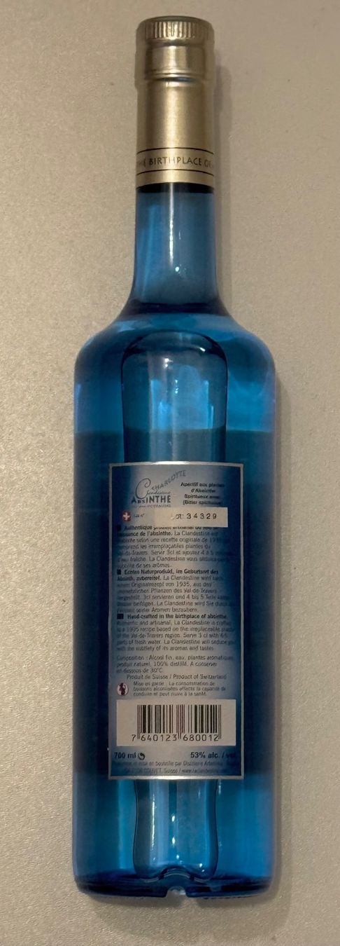 Spiritueux: Absinthe La Clandestine 70cl/700ml – Neuf avec emballage d'origine à Genève par Murmurs 2