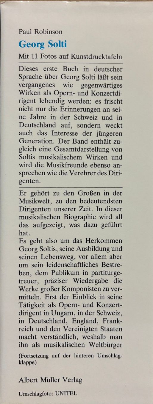 Libri: Georg Solti - Ein Dirigent von Weltruf – Usato da Sarnen venduto da Livres 2