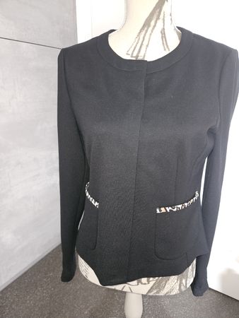 GERRY WEBER Jacke Gr. 40 Schwarz Leo Muster