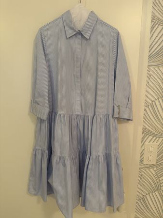 Robe chemise Fabiana Filippi coton bleu rayé taille 42