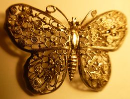 SEHR SCHÖNER SILBER SCHMETTERLING 2.)--925