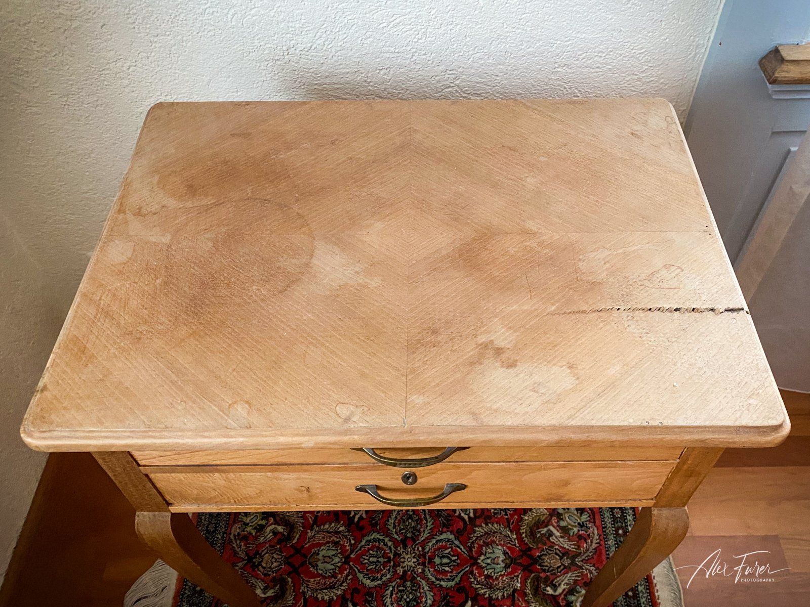 Tables: Antikes Nähtischchen mit zwei Schubladen – D'occasion à Forst par alFurer 2
