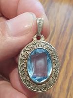 Très Jolie: Jugendstil Silber-Anhänger besetzt mit Gablonz