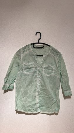 Bluse Gr.36 Mintgrün Spitzendetails