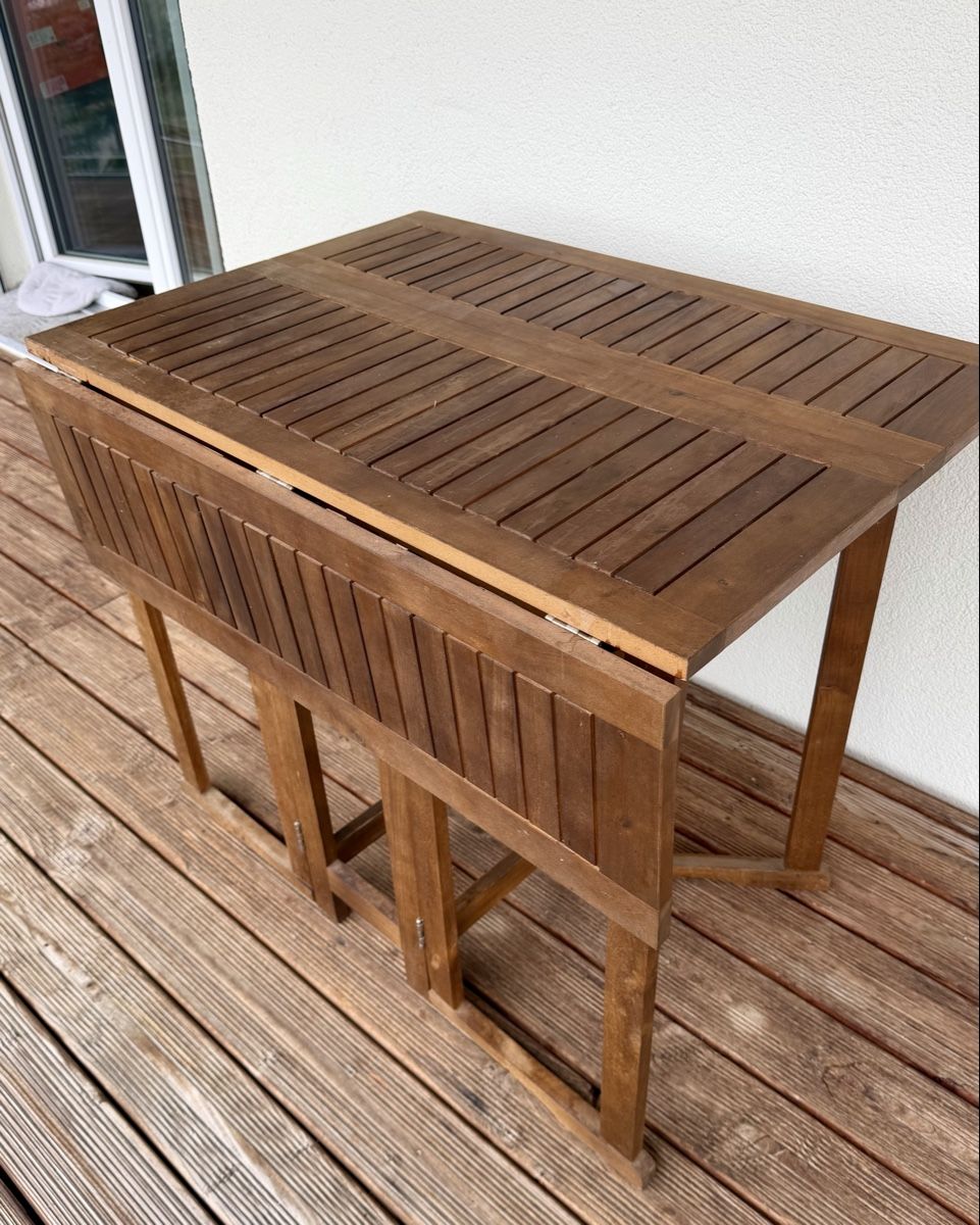 Tables: Foldable Wooden Balcony Table Brown – D'occasion à Altendorf par yol_hbg8 1