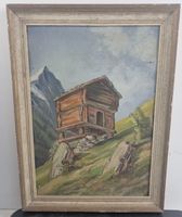 „Original Ölgemälde ‚Alpenstall‘ von E. Moor – Schweiz