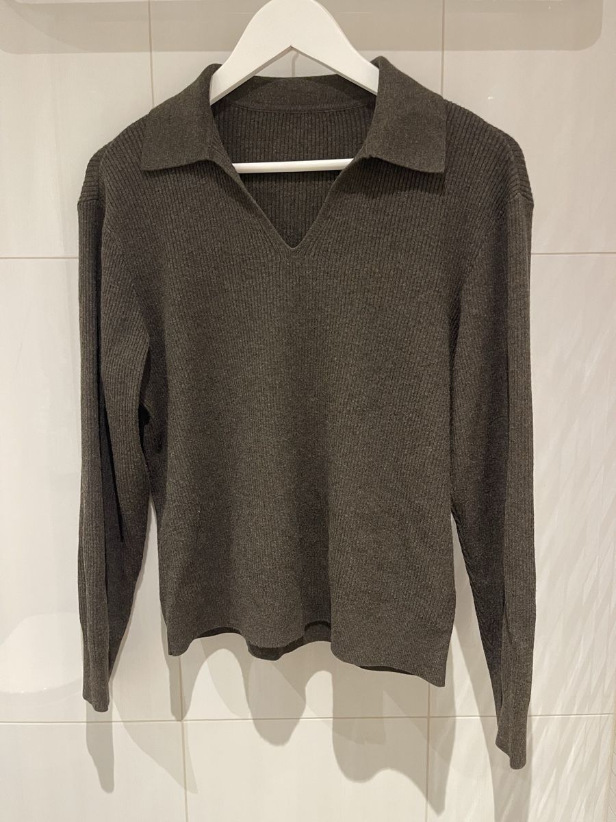 Uniqlo Maglioni & Felpe: Uniqlo Pullover, Rippstrick Polo-Style – Usato da Mauren venduto da toppiloppi