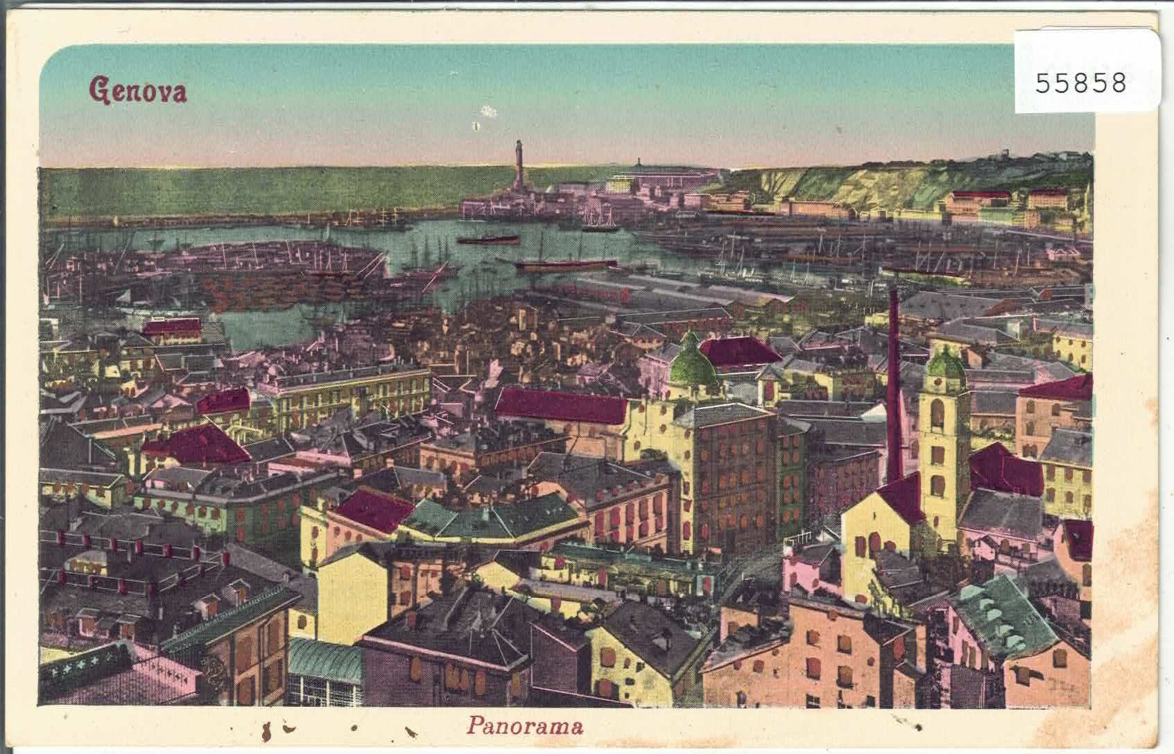 Ansichtskarten: Genova - Panorama - mit Lichteffekt – Gebraucht aus Ettingen von Kartenplanet