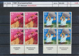 1981 "Europamarken", Viererblock, ET - Stempel