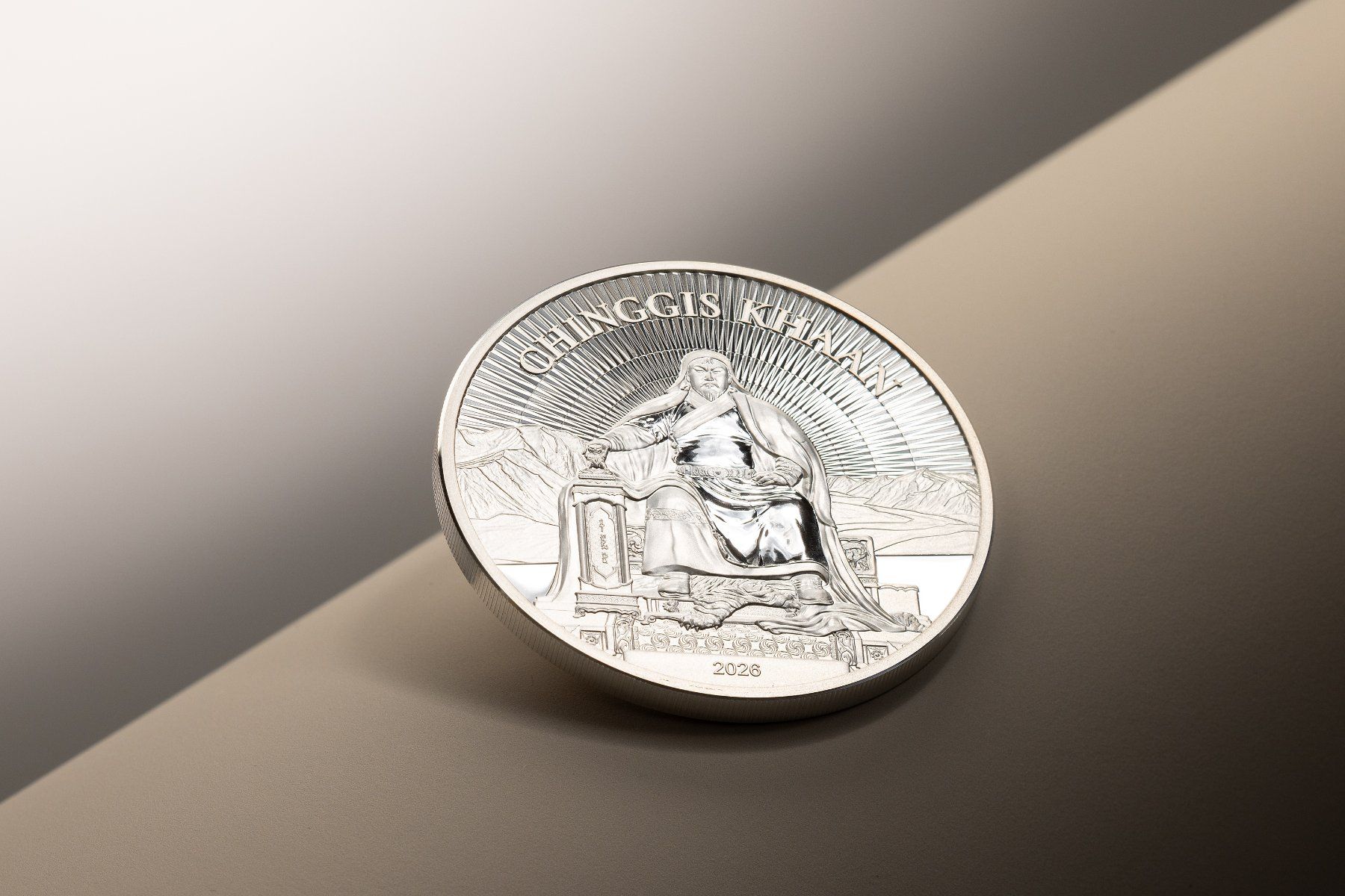 Tutti le monete: Mongolia Chinggis Khaan 2026  1oz – Nuovo e nell'imballaggio originale da Liestal venduto da Goldbatzen 3