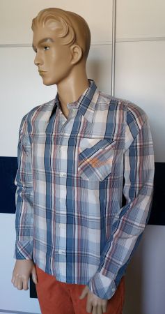 Neues Nudie Herren Hemd Grösse XL, blau kariert