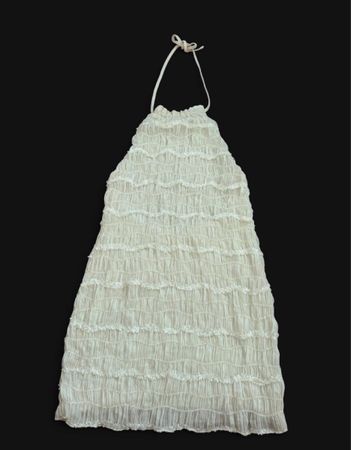 Sommerkleid hellgelb gerafft mit Neckholder 