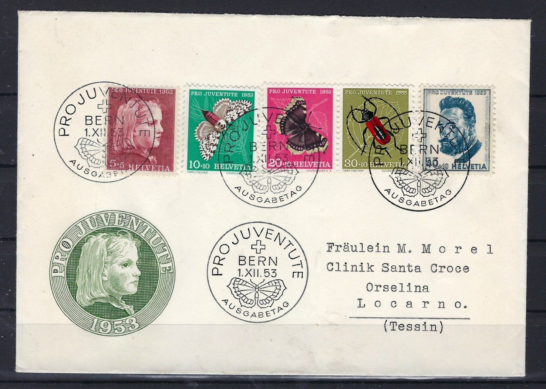 Alle Briefmarken: 1953 Pro Juventute ET. Brief  15924 – Gebraucht aus Lunden von Animus999