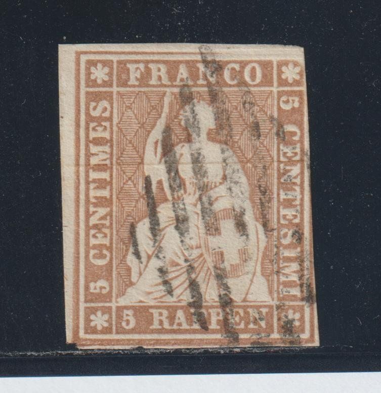 Alle Briefmarken: Strubel 22 C mit Raute von Neuchâtel – Gebraucht aus Siebnen von Fstaehli