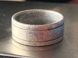 Silberring matt double line (55)
