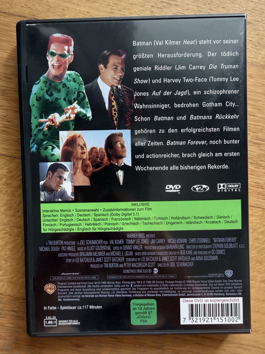 Tutti i DVDs: Batman Forever (1995) - DVD – Usato da Kölliken venduto da nerdorado 1