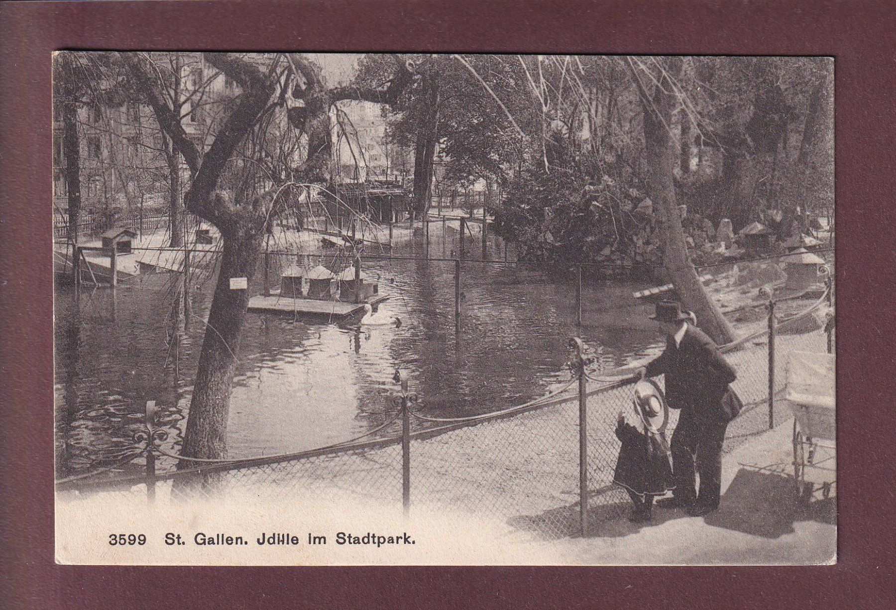 Cartoline postali: ST. GALLEN - Im Stadtpark - 1907 – Usato da Pully venduto da nicecards