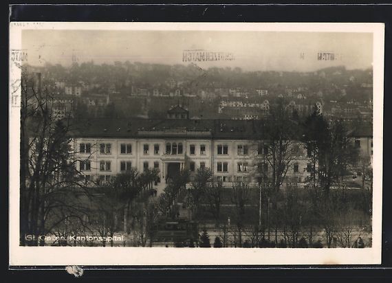 Cartoline postali: AK St. Gallen, Kantonsspital, 1925 – Usato da Berlin venduto da bartko-reher