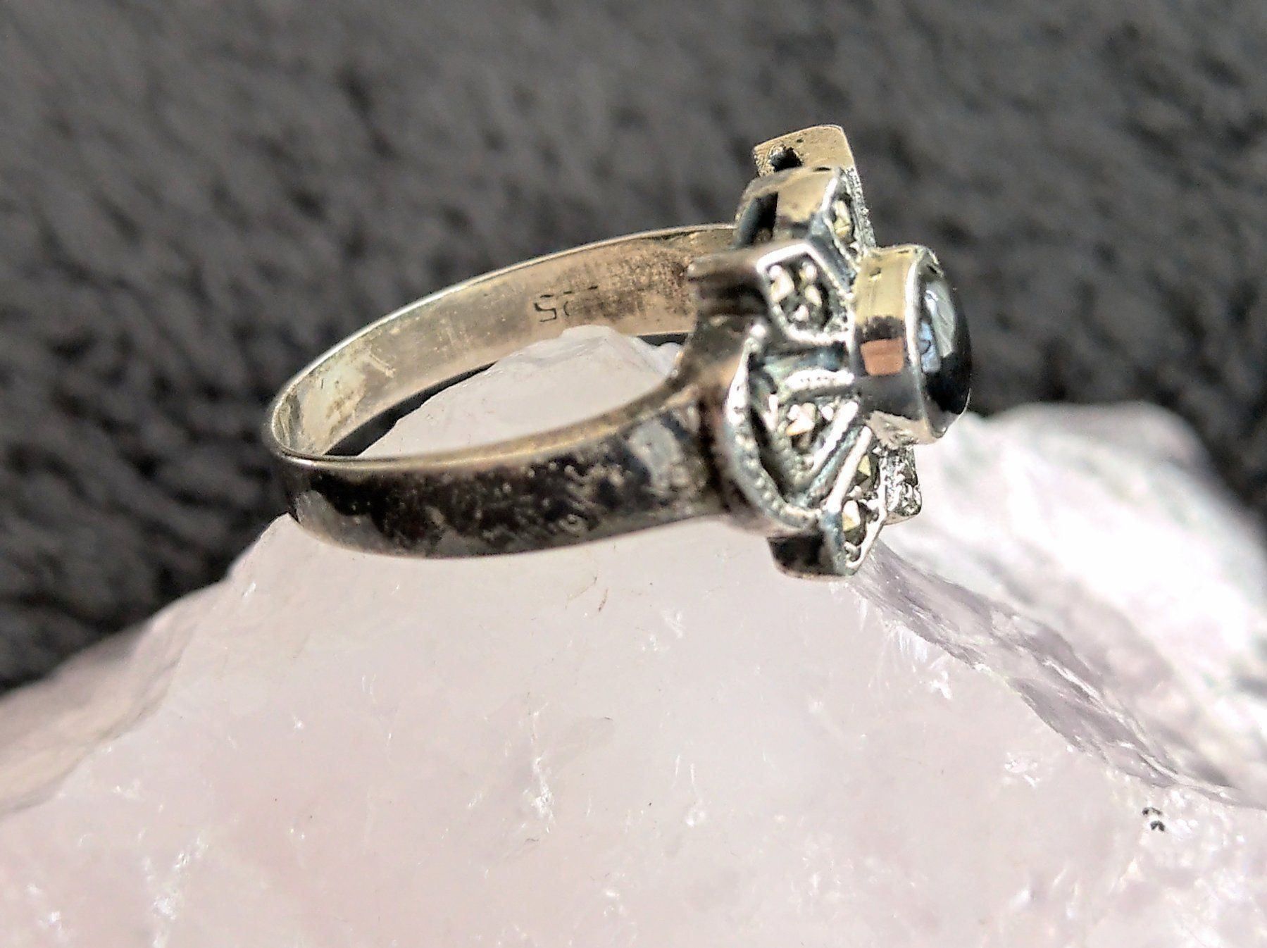 Anelli: Ring Silber 925 mit schwarzem Stein – Usato da Istighofen venduto da Ringparadies 2