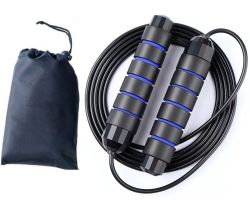 Corde à sauter en fil d'acier avec sac, pour fitness, sports