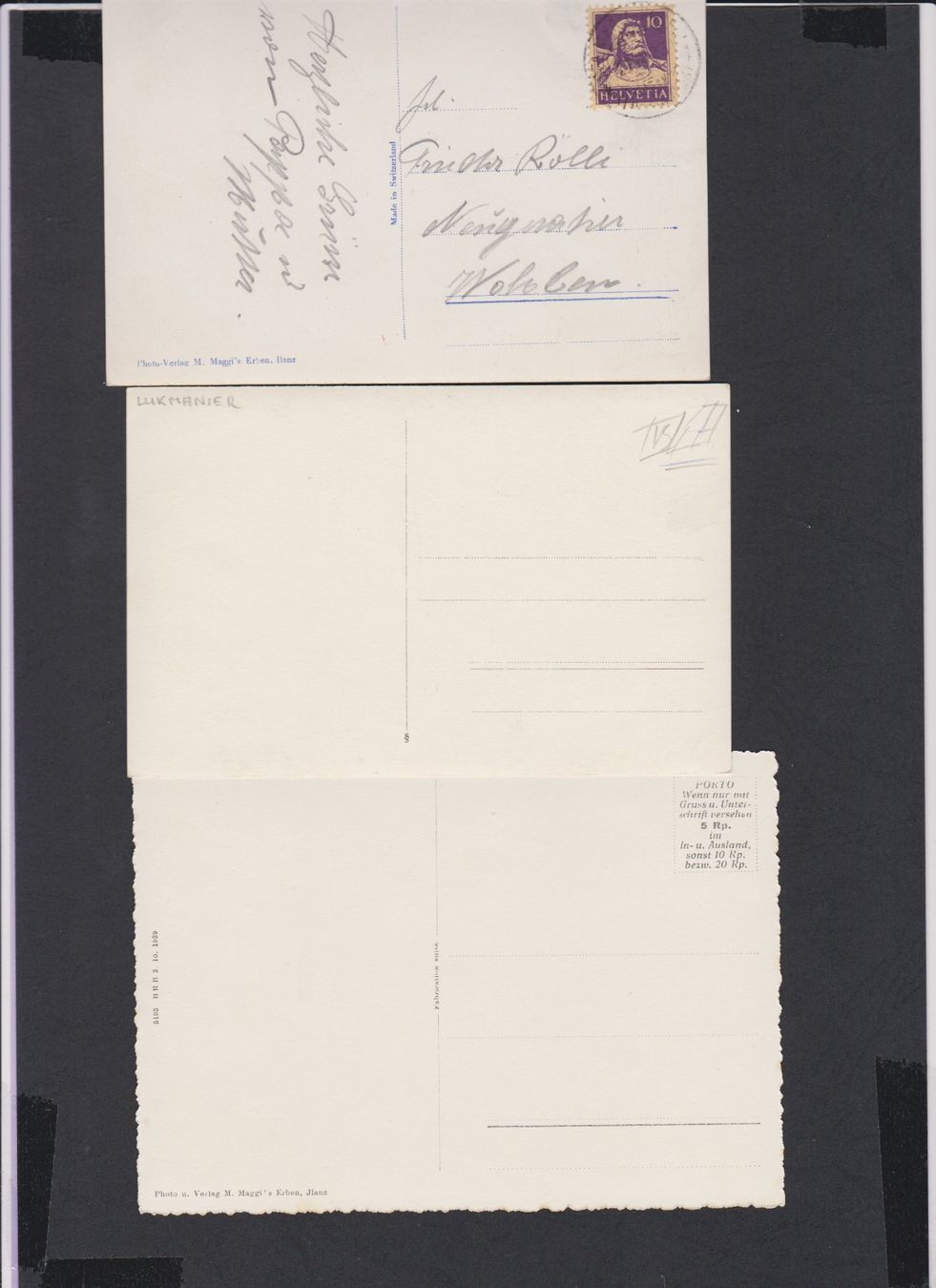 Cartoline postali: 3 alte A-Karten vom Lukmanier Sta. Maria Hospiz +  Oldtimer – Usato da Vitznau venduto da Ropaku 3
