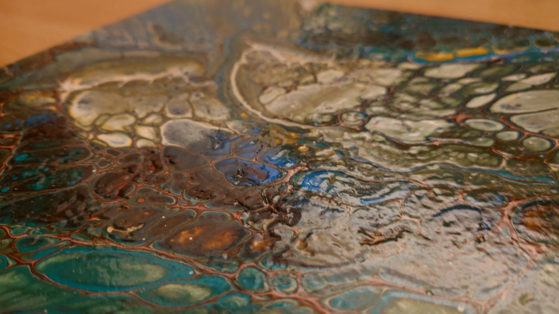 Gemälde: 3er Fluid Painting Acryl-Leinwandbild – Gebraucht aus Zug von Hockey12 2