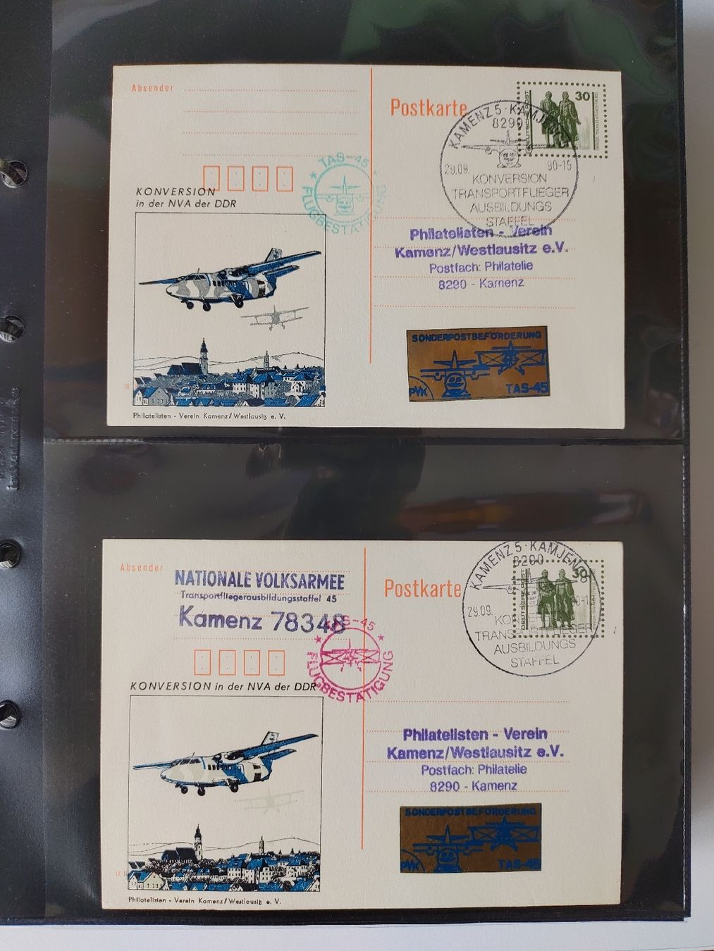 Buste & buste per spedizione: DDR Postkarten Konvolut NVA TAS-45 Flugzeug Konversion – Nuovo (secondo la descrizione) da Greifensee venduto da Retepw