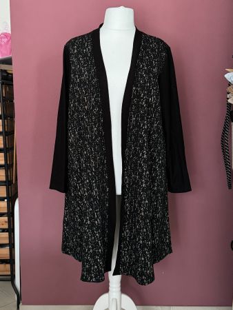 Übergangsjacke aus schwerem Stretch-Stoff schwarz-beige