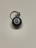 schlüsselanhänger Billard Kugel Nr. 8 schwarz 8cm / 2.5cm