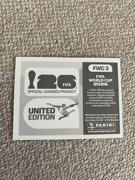 FWC 3 Sticker Panini FIFA WM 2026 (Neu und originalverpackt) in ...
