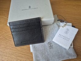 Porte-cartes Brunello Cucinelli avec logo embossé NEUF etiq.